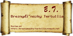 Breznyánszky Tertullia névjegykártya